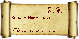 Knauer Henrietta névjegykártya