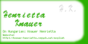 henrietta knauer business card